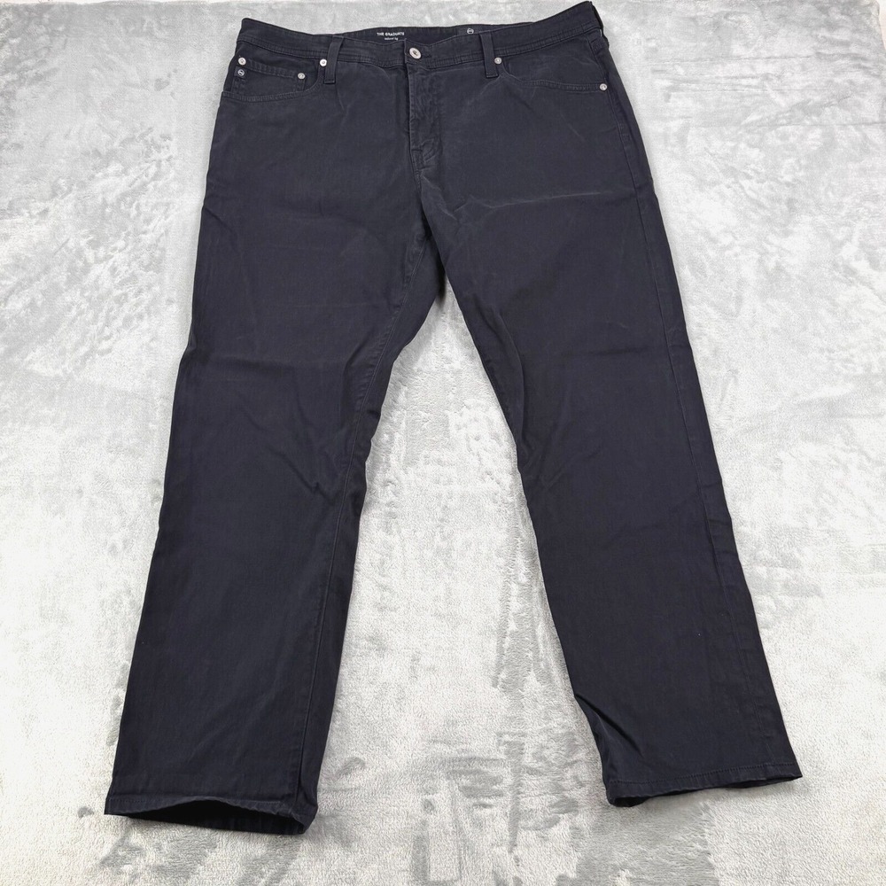 AG Adriano Goldschmied Pants Men 38x32 Navy Blue The Graduate Tailored Leg Chino
